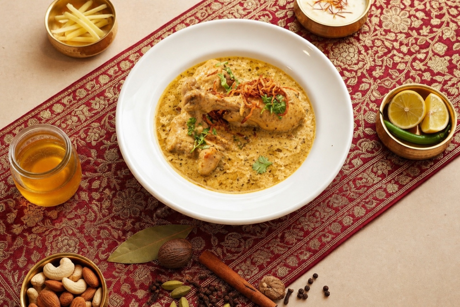 Chicken Afghani in a creamy spiced gravy